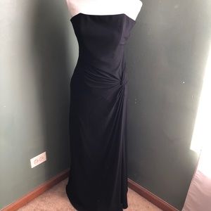 Black strapless full length dress Size 2
